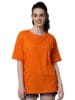 Women's Pure Cotton Casual Oversized Round Neck Drop Shoulder Tshirt
