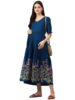 Maternity Dresses for Women with Feeding Zip - Floral Nursing Pre and Post Pregnancy Wear - Breastfeeding Maternity Gown Kurti for Pregnant Women