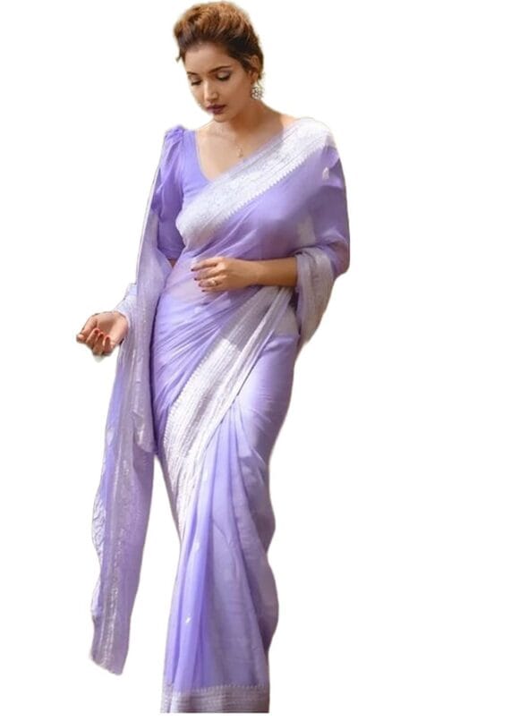 Avantika Fashion Women's Cotton Linen Saree With Blouse Piece