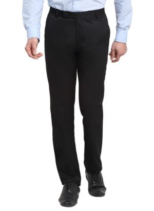 Cantabil Solid Non Pleated Regular Fit Mid Rise Formal Trousers for Men | Formal Pants for Men | Formal Wear Regular Fit Trousers for Men (P_MTRF00001A)