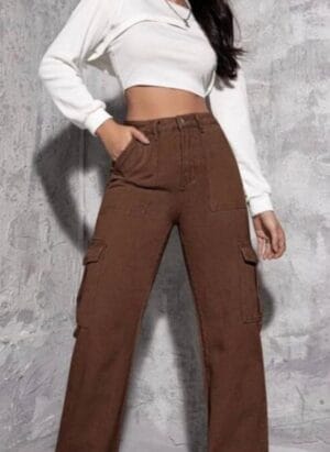 Shubh Fashion Women's Six Pocket Cargo Baggy Denim Jeans