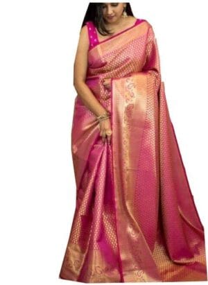 SGF11 Women's Kanjivaram Soft Silk Saree With Blouse Piece