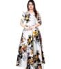 Women's Casual Printed Rayon 3/4 Sleeves Regular Fit Long Anarkali Gown Dress