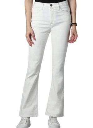 High Star Women Bootcut High-Rise Clean Look Stretchable Jeans