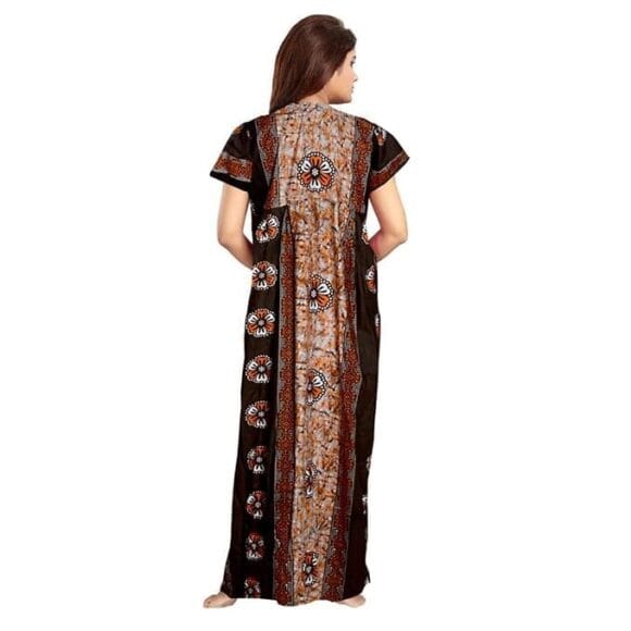 for Women Cotton Printed Maxi Gown Ankle Length Nighty Night Dress Gown for Women Maxi - Free Size (Pack of 2) - Image 6