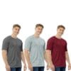 CLOTHINK HUB Combo Pack of 3 Men's Regular Fit Half Sleeve Plain Solid Casual Wear Round Neck T-shirt