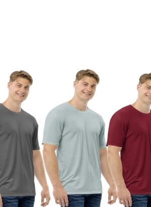 CLOTHINK HUB Combo Pack of 3 Men's Regular Fit Half Sleeve Plain Solid Casual Wear Round Neck T-shirt
