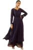 Womens Purple Georgette All-Over Embroidered Palazzo Suit Set with Dupatta
