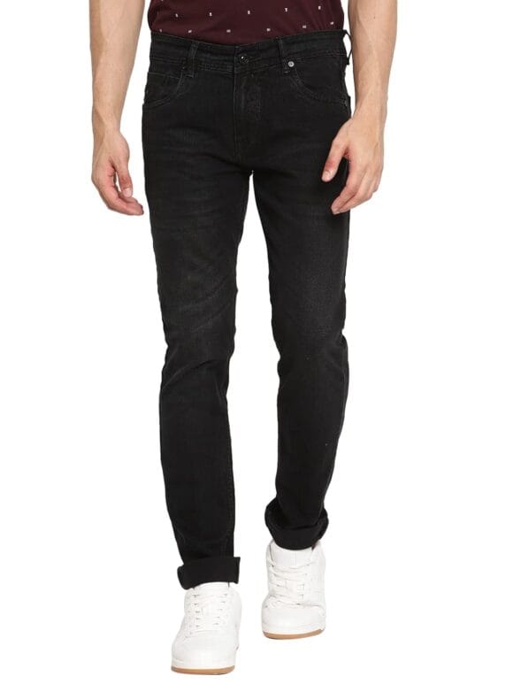 Cantabil Men Black Cotton Regular Fit Casual Jeans (P_MDNM00107_BLACK)