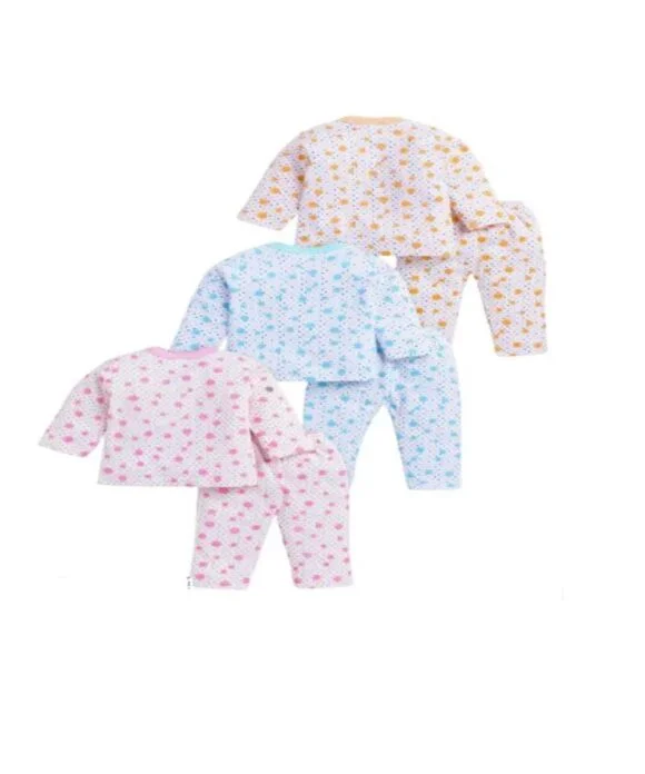Baby's Boy's Girl's 100% Cotton Vests, Jhabla T-Shirt with Pyjama Pant Dress Set of 3 Full Sleeves Infant Toddler New Born Baby Clothes - Image 3