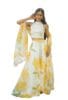 Haldi Special Printed Sleeve less Semi-Stiched Lehenga Choli Set | Organza Fabric | Fully Stitched Lehenga | Unstitch Blouse