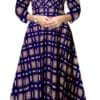 CHHAVNI Women Printed Gown Kurta Rayon Printed Maxi Long Gown Blue Dress.