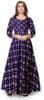 CHHAVNI Women Printed Gown Kurta Rayon Printed Maxi Long Gown Blue Dress.