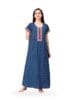 NIHSAMAH Core Style Cotton Night Gown for Women — Premium Printed Stylish Long Cotton Nighty | Comfortable & Fancy Sleepwear, Nightwear, Maxi