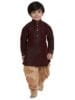 JBN Creation Boys Cotton Silk Blend Kurta and Dhoti Set - Elegance for Festivals | Pathani Style Full Sleeves Kurta and Cowl Style Patiala Dhoti Pant Set | Traditional Attire for Kids