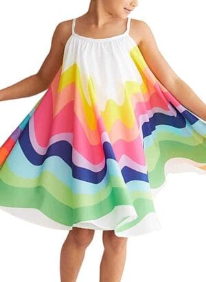 Girls Summer Beach Dresses Multicolored