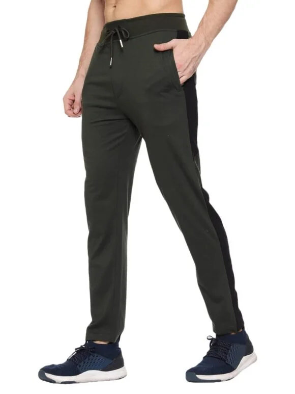 Track Pant for Men - Regular Fit Track Pants with Unique Design for Maximum Style & Comfort - Everyday Use Lowers for Men (Olive Green)