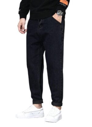 Ben Martin Men's Casual Stretchable Denim Tapered Fit Black Carrot Jeans Size 38_1