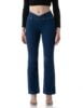 Flared Pull-on Jeans - Mid-Rise| Enzyme Wash and Slant Waistband