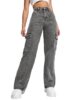 Standard Generic KOTTY Women's Solid High Rise Relaxed Fit Cargo Jeans