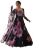 Standard Generic Shasmi Women's Stylish Floral Printed Orgenza Anarkali Dress Gown, Kurta with Dupatta Set Anarkali Floral Printed Gown with Dupatta