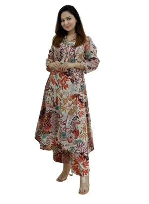 Leriya Fashion Kurta Set for Women | Women Kurta | Women Kurta Sets Kurtis | Women Kurta Pant Set | Women Kurta Pant Set Women Kurti Set with Pant | Women Kurta set (Large, Multicolor)