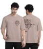 BULLMER Black Trendy Front and Back Printed oversized Round Neck T-shirt for men