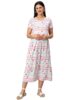 Zipless Maternity Dress for Women | Knitted Cotton Hosiery Feeding Gown with Easy Discreet Nursing for Pre & Post Partum
