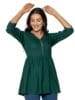 Rayon Solid Embroidered Peplum Top