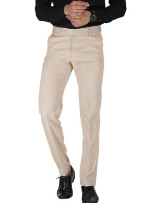 PLOTTER Stretchable Slimfit Formal Trouser Men - One Way Little Stretchable Cotluk Lycra Formal Trouser for Gents - Ankle fit Formal Pant for Men