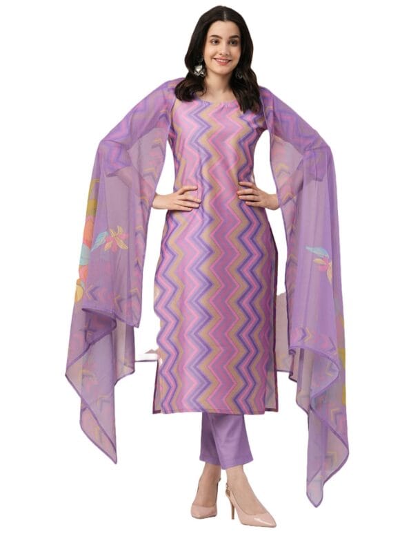 Women Rayon Blend Kurta Pant with Dupatta Set