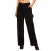 Globus Women Black Straight Fit Cargo Style Jeans with Belt Hoops