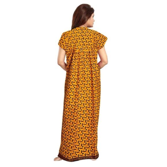 for Women Cotton Printed Maxi Gown Ankle Length Nighty Night Dress Gown for Women Maxi - Free Size (Pack of 4) - Image 6