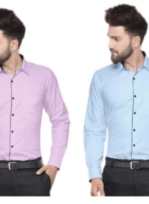 Fashion Corner Present New Formal Full Sleeve Plain Two Combo Shirt.