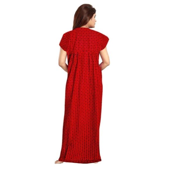 for Women Cotton Printed Maxi Gown Ankle Length Nighty Night Dress Gown for Women Maxi - Free Size (Pack of 4) - Image 4