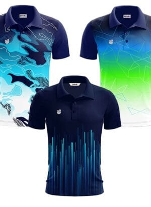 Inkholic Men's Regular Fit Collar Sports Jersey Combo Pack of 3