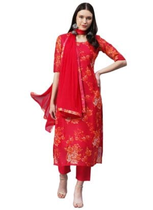 GoSriKi Women's Kurta with Pant & Dupatta