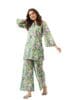 Trendy Printed Cotton Blend Straight Light Green Color Kurta and Palazzo Set
