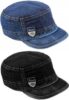 Giffemans Men's Denim Cap Pack of 2 Black & Blue