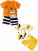 Generic Lofn Stylish Printed Kids Clothing Sets baby boy dress baby girl dress Pack of 2 (KDST84OR-KDST47MT)