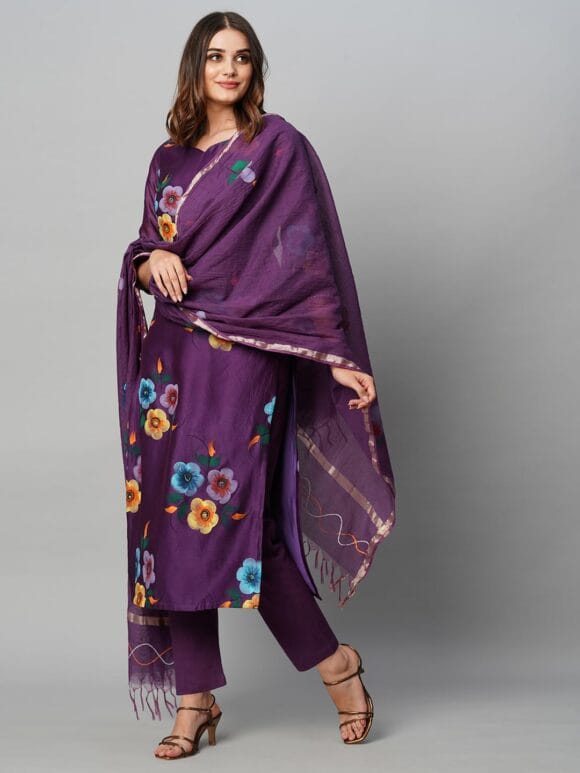 Womens Kurta with Pant & Dupatta - Image 3