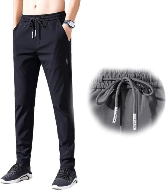 Standard Generic Cozy attiremen's Dryfit Soft Cotton Lycra Stretchable Trackpants,Breathable Luxurious Look Casual Trackpants Running Jogger with Both Side & Back Pockets for Men