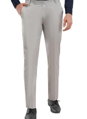 HARRINGTON Men's Cotton Lycra Straight Fit Dark Grey Formal Trousers/Pant (Pack of 1)
