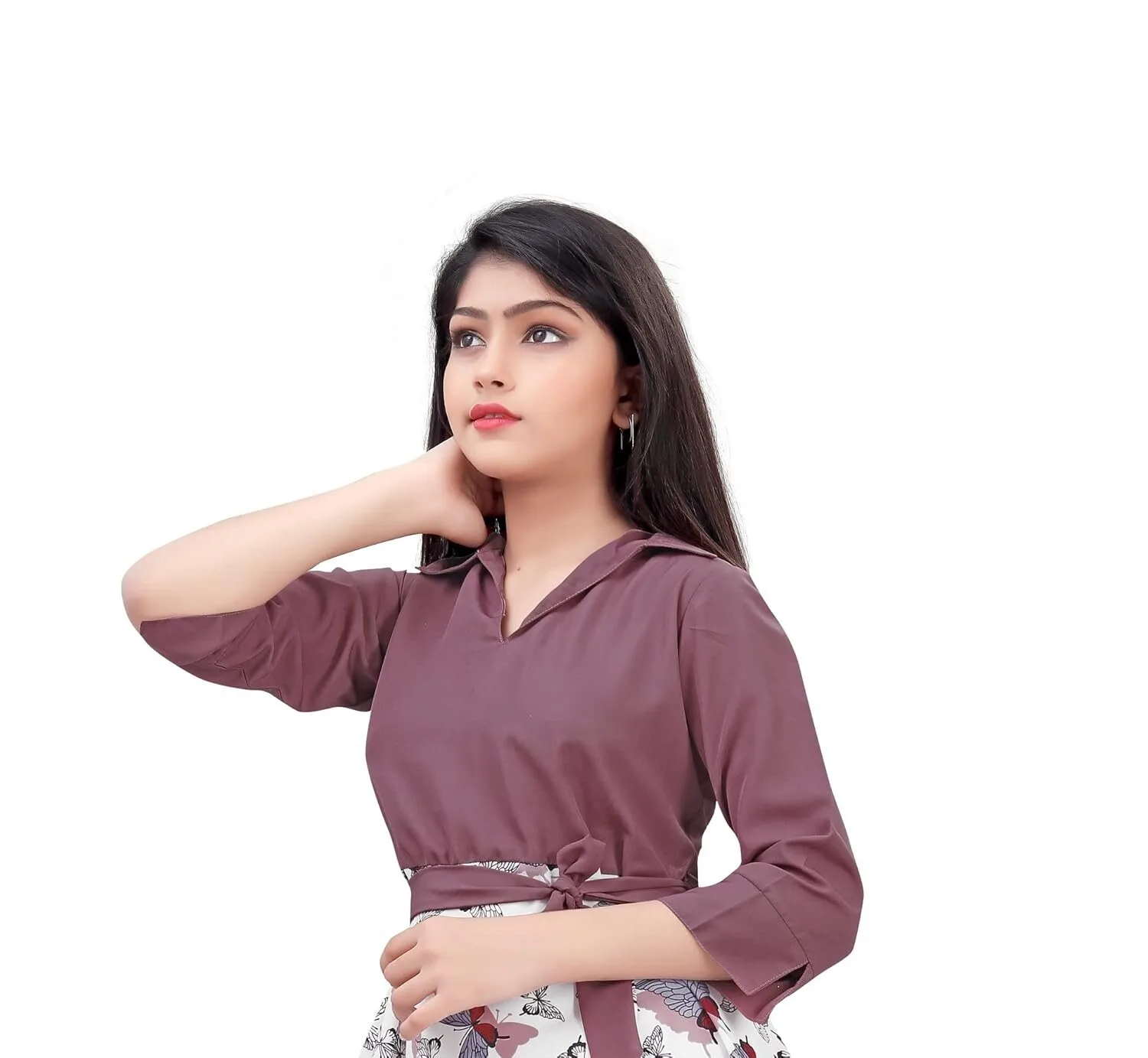 Women Crepe Printed Collar Neck Full Lenth Gown || Stylish Gown for Girls || Full Length Gown for Women & Girls - Image 4