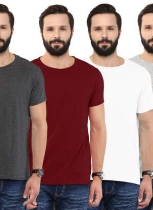 Aventura Outfitters Men's Regular Fit T-Shirt(Pack of 4)