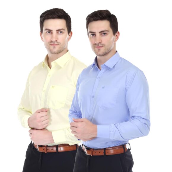 Clifton Cotton Blend Shirts for Men, with Poket & Long Sleeve Button Down Shirt Collared Casual Formal Shirt