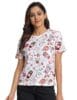 Regular Fit Printed Half Sleeves T-Shirt for Women