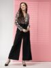 for women Women Black Pink Printed Basic Jumpsuit