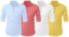 Standard Generic FINIVO FASHION Combo of Men's Solid Cotton Straight Kurta Shirt Pack of 4