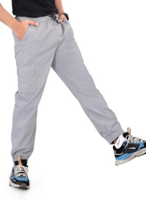 Boys Cargo Jogger Pants - Pure Cotton - Slim Fit - OneSide Cargo Pocket - Available in L and XL
